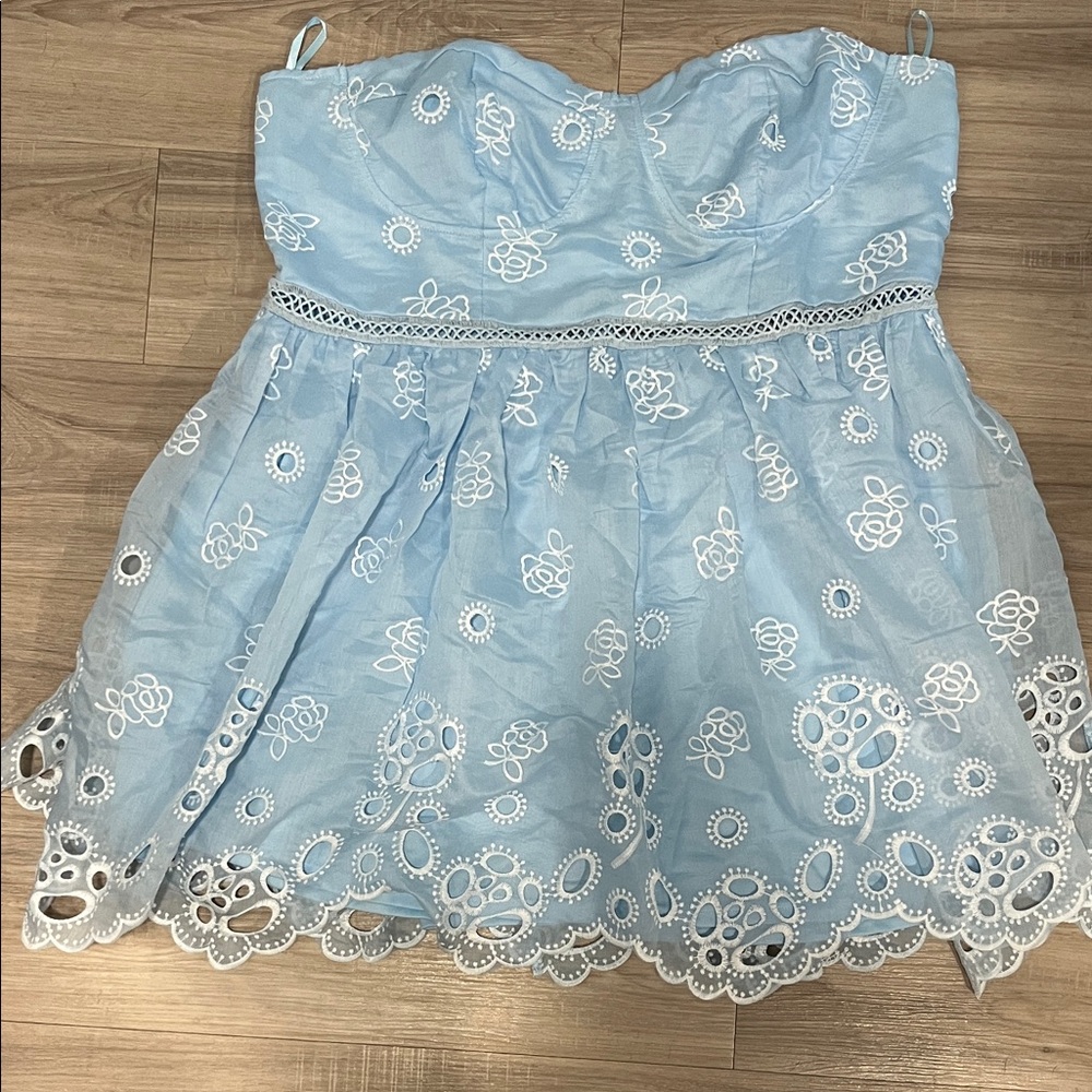 Fashion Nova Sky Blue Amber Mini Dress